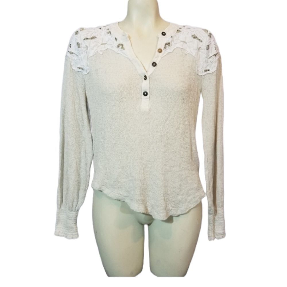 Free People Easy Breezy‎ Henley Top Size Medium